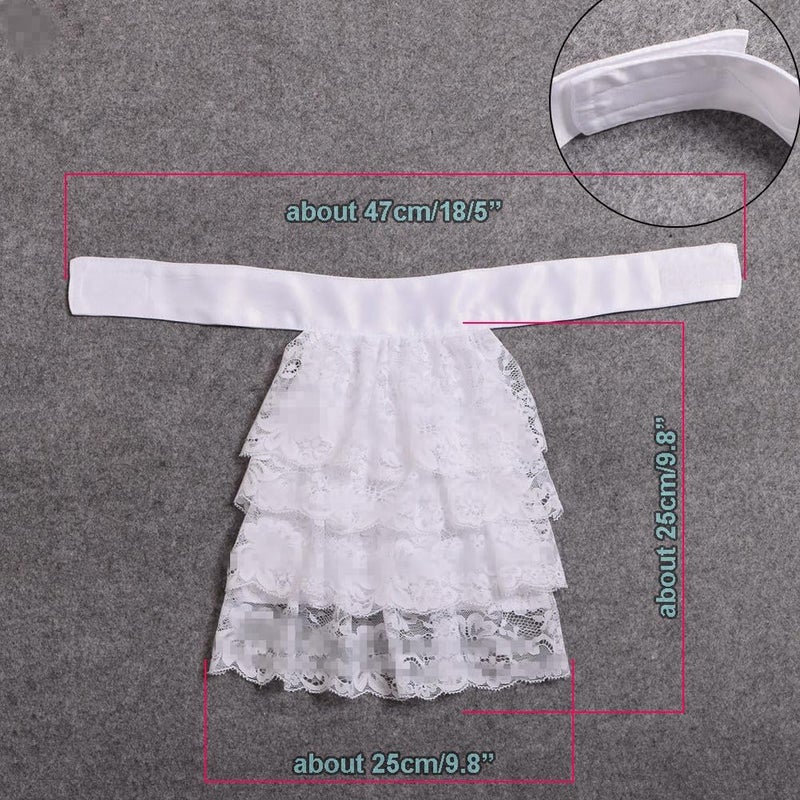BLESSUME White Colonial Lace Jabot Cuffs Set Costume Accessory (Big White Jabot Cuffs Set) - Image 2
